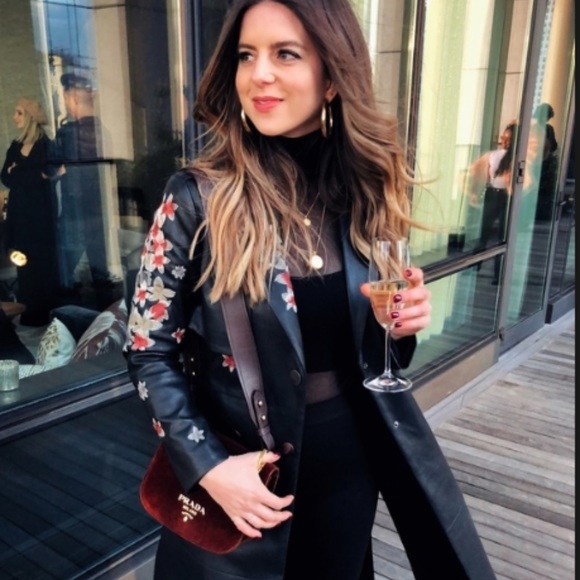 BCBG - Alix Faux-Leather Embroidered Trench EUC - Picture 8 of 8